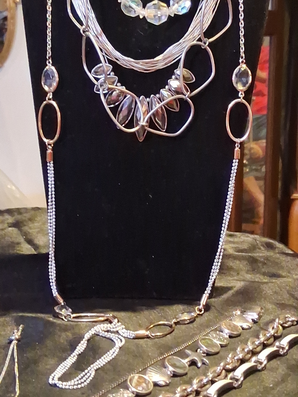 10-Piece Mixed Fashion Jewelry Destash Bundle - Silver Tone Necklaces & Bracelet
